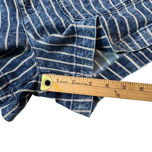 American Eagle Shorts Size 14 Striped Shorts Blue White Removable Tie Belt - Picture 6 of 8